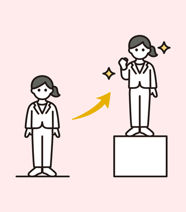 ランクアップする女性